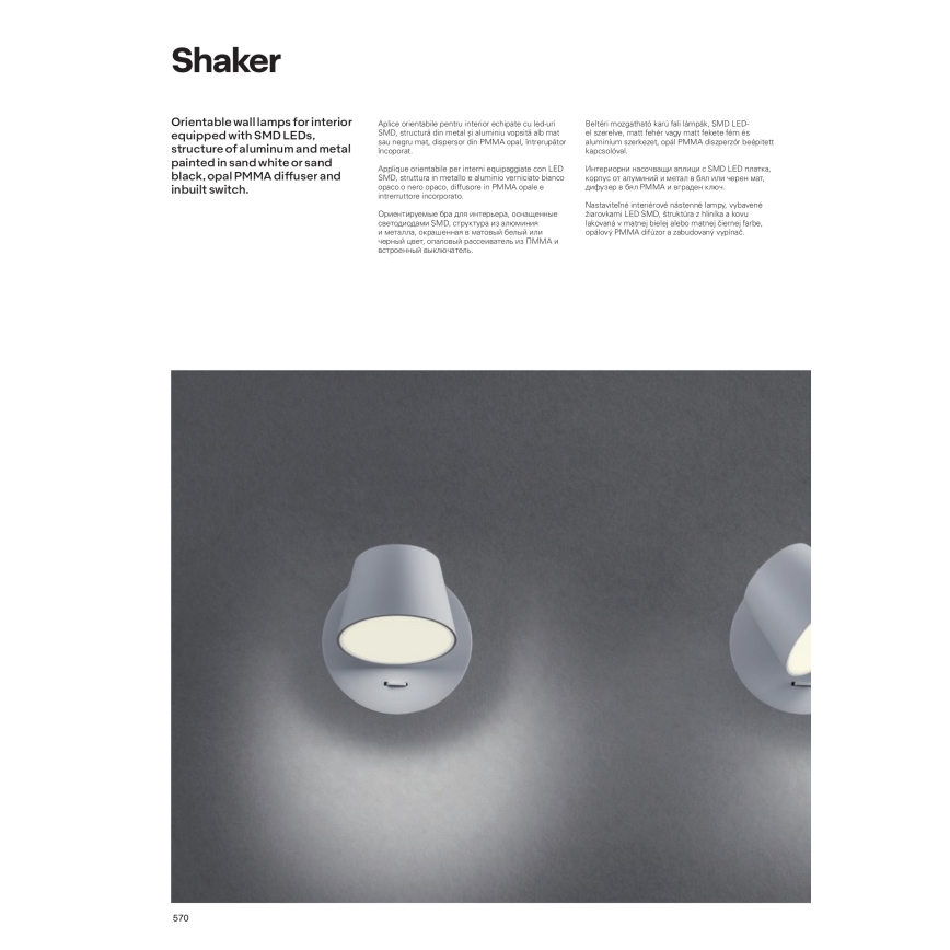 Redo 01-1738 - LED Nástěnné svítidlo SHAKER LED/6W/230V