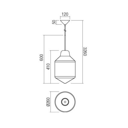 Redo 01-1773 - Lustr na lanku AMNO 1xE27/42W/230V pr. 26 cm šedá