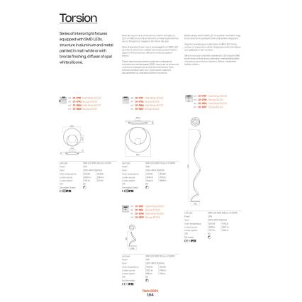 Redo 01-1789 - LED Stmívatelné nástěnné svítidlo TORSION LED/27W/230V bílá