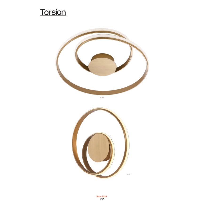 Redo 01-1790 - LED Stmívatelné nástěnné svítidlo TORSION LED/27W/230V pr. 40 cm bronzová