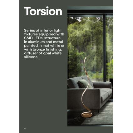 Redo 01-1792 - LED Stmívatelné stropní svítidlo TORSION LED/30W/230V pr. 55 cm bronzová