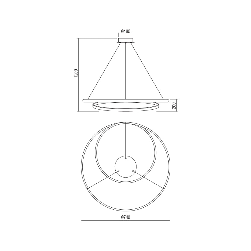 Redo 01-1795 - LED Stmívatelný lustr na lanku TORSION LED/40W/230V pr. 74 cm bílá