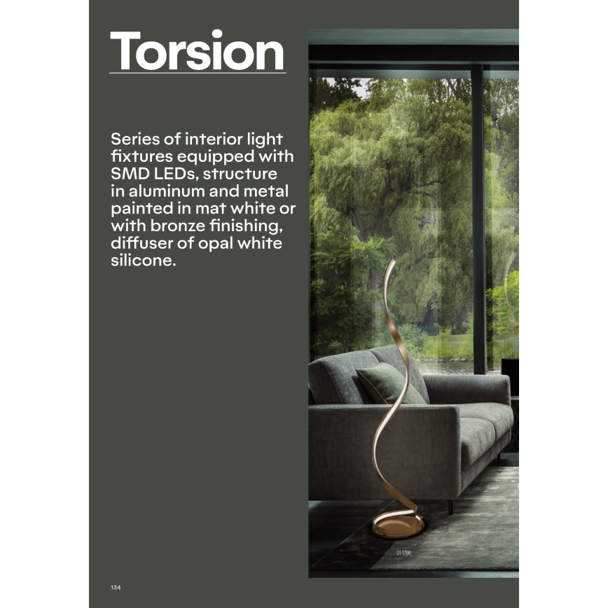 Redo 01-1796 - LED Lustr na lanku TORSION LED/40W/230V pr. 74 cm bronzová