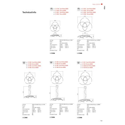 Redo 01-1801 - LED Stmívatelné stropní svítidlo ALIEN LED/60W/230V 3000K pr. 70 cm bílá