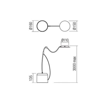 Redo 01-1824 - Lustr na lanku DODO 1xE27/15W/230V pavouk