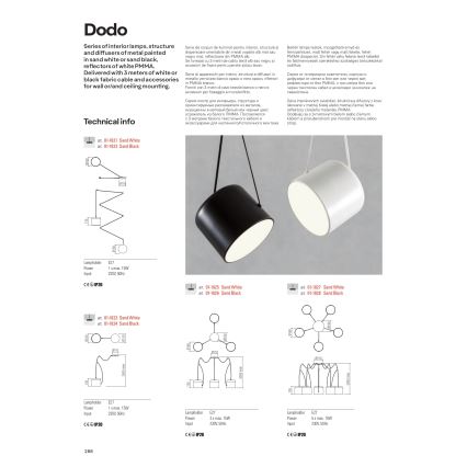 Redo 01-1826 - Lustr na lanku DODO 3xE27/15W/230V pavouk