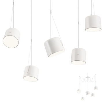 Redo 01-1827 - Lustr na lanku DODO 5xE27/15W/230V pavouk bílá