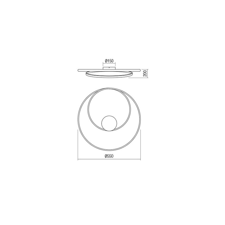 Redo 01-1886 - LED Stmívatelné stropní svítidlo TORSION LED/29W/230V 4000K pr. 55 cm bílá