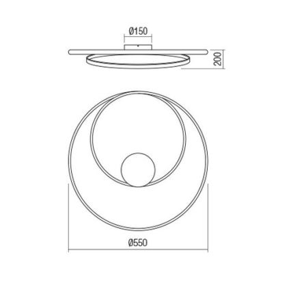 Redo 01-1886 - LED Stmívatelné stropní svítidlo TORSION LED/29W/230V pr. 55 cm bílá