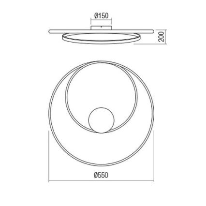 Redo 01-1887 - LED Stmívatelné stropní svítidlo TORSION LED/29W/230V 4000K pr. 55 cm bronzová