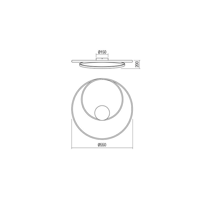 Redo 01-1887 - LED Stmívatelné stropní svítidlo TORSION LED/29W/230V 4000K pr. 55 cm bronzová