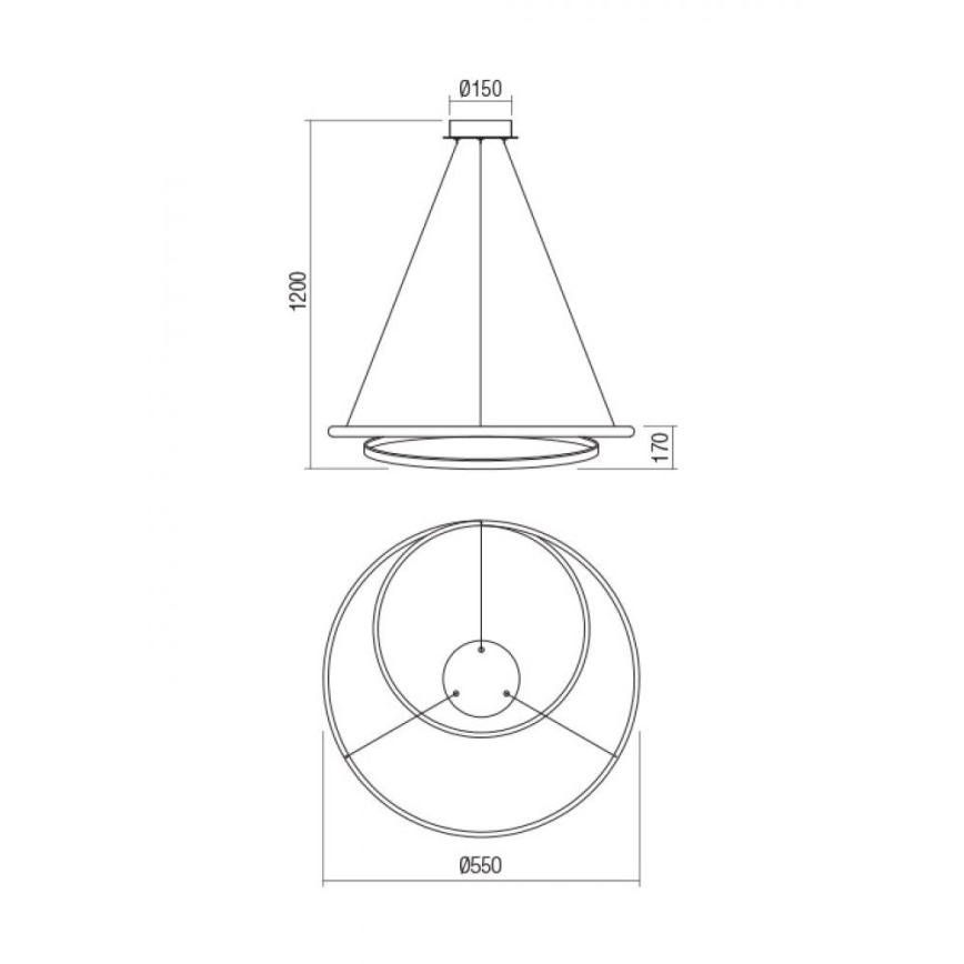 Redo 01-1889 - LED Stmívatelný lustr na lanku TORSION LED/29W/230V pr. 55 cm bronzová