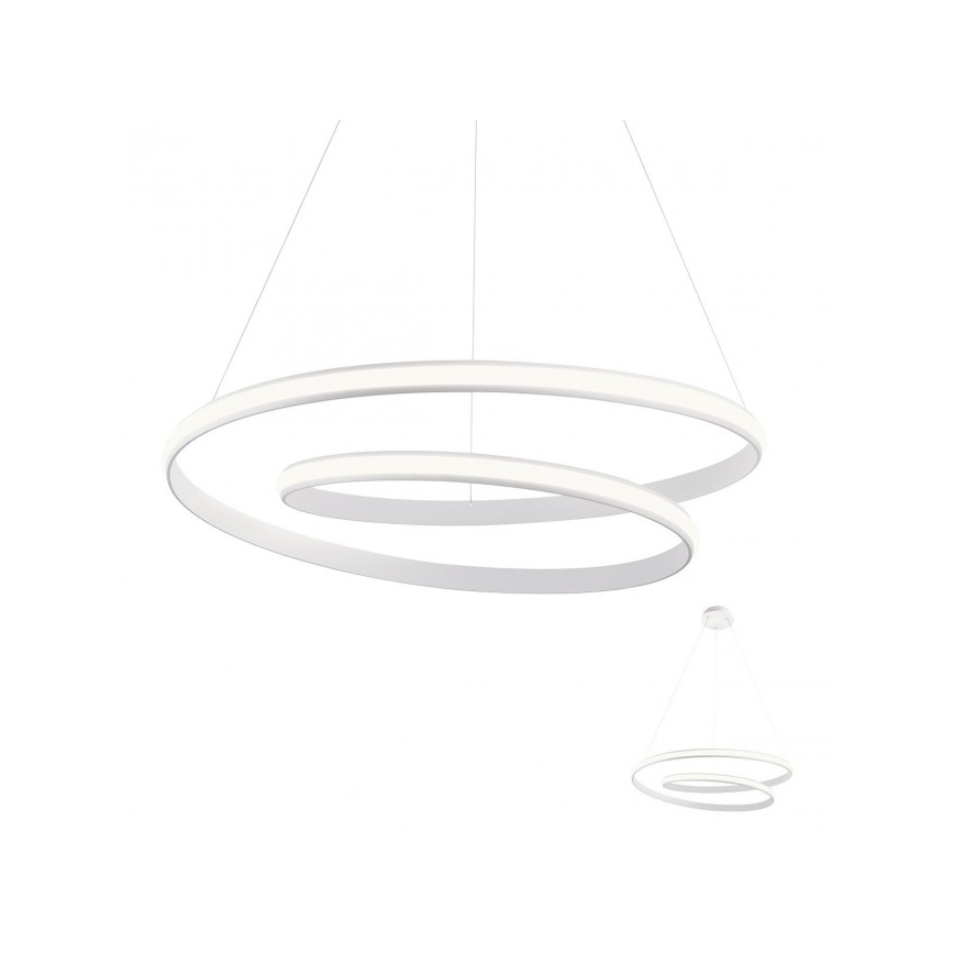 Redo 01-1890 - LED Stmívatelný lustr na lanku TORSION LED/35W/230V 4000K pr. 75 cm bílá