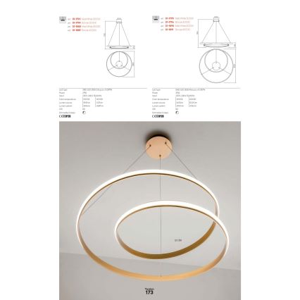 Redo 01-1890 - LED Stmívatelný lustr na lanku TORSION LED/35W/230V 4000K pr. 75 cm bílá