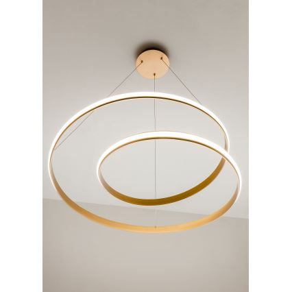 Redo 01-1891 - LED Stmívatelný lustr na lanku TORSION LED/35W/230V 4000K pr. 75 cm bronzová