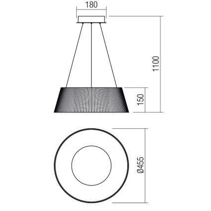 Redo 01-1938 - LED Lustr na lanku  SARIS LED/36W/230V antracit