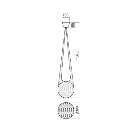 Redo 01-1973 - LED Lustr na lanku ALLURIA 1xE27/7W/230V pr. 30 cm