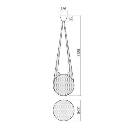 Redo 01-1974 - LED Lustr na lanku ALLURIA 1xE27/10W/230V pr. 40 cm