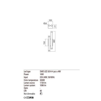 Redo 01-2033 - LED Nástěnné svítidlo MADISON 4xLED/4W/230V zlatá