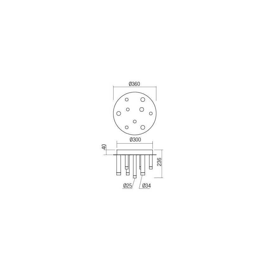 Redo 01-2041 - LED Stropní svítidlo MADISON 9xLED/4W/230V černá