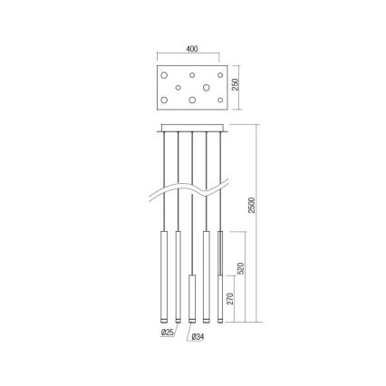 Redo 01-2046 - LED Lustr na lanku MADISON 8xLED/4W/230V zlatá