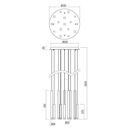 Redo 01-2060 - LED Lustr na lanku MADISON 16xLED/4W/230V černá