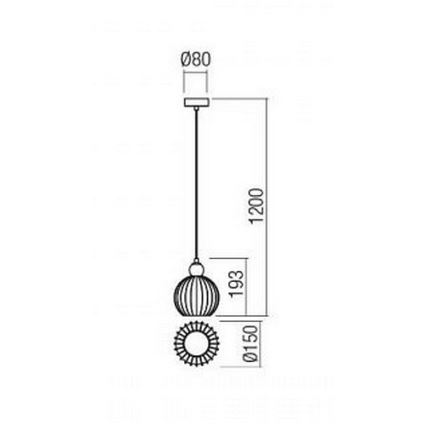 Redo 01-2063 - Lustr na lanku PLUMEN 1x/E14/40W/230V pr. 15 cm šedá