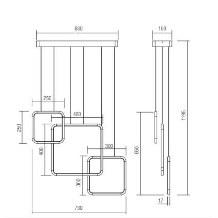 Redo 01-2097 - LED Stmívatelný lustr na lanku THAI LED/66W/230V 3000K bílá