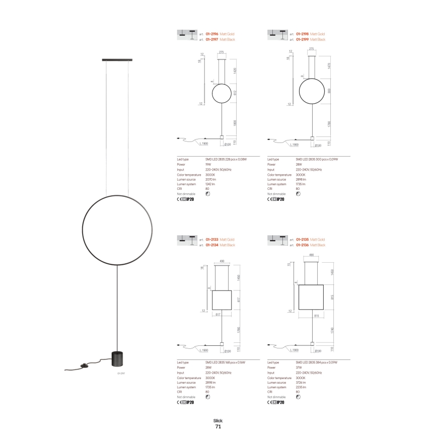 Redo 01-2197 - LED Stojací lampa SLICK LED/19W/230V černá