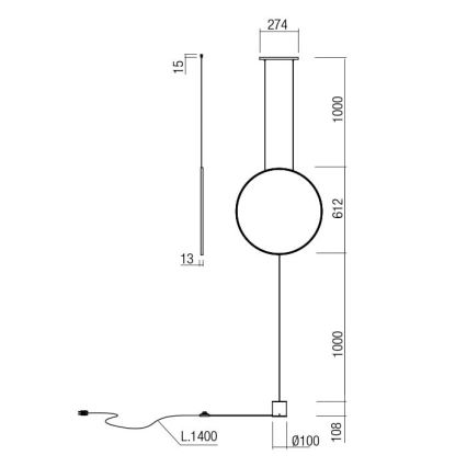 Redo 01-2197 - LED Stojací lampa SLICK LED/19W/230V černá