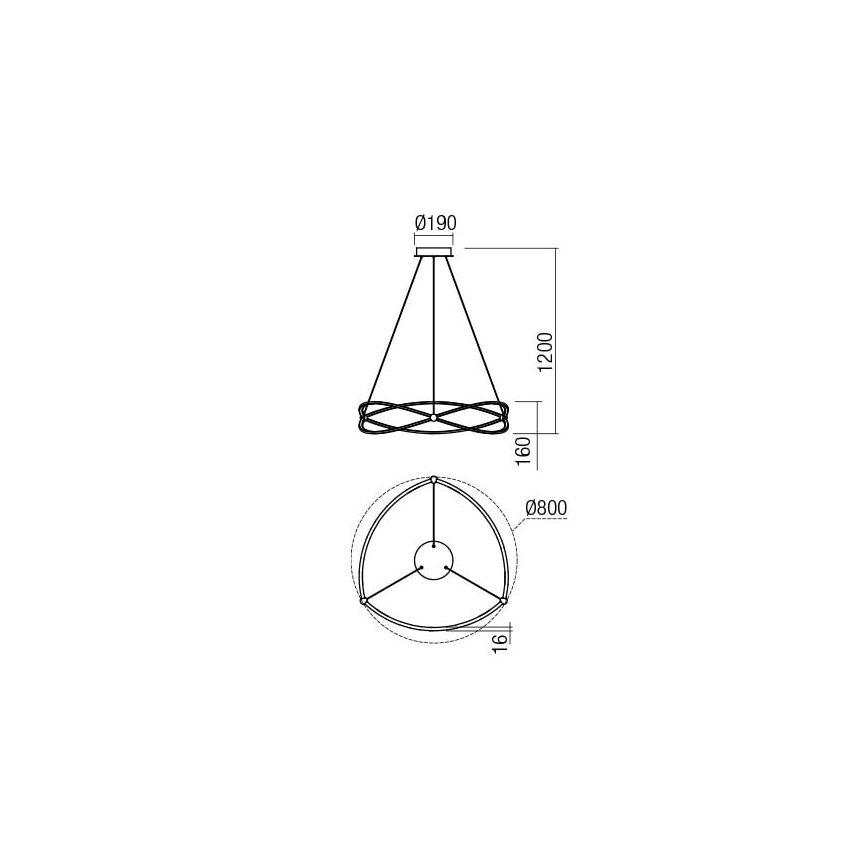 Redo 01-2251 - LED Stmívatelný lustr na lanku QUARK LED/43W/230V 3000K pr. 60 cm matný chrom