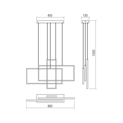 Redo 01-2315 - LED Stmívatelný lustr na lanku PLANA LED/60W/230V černá