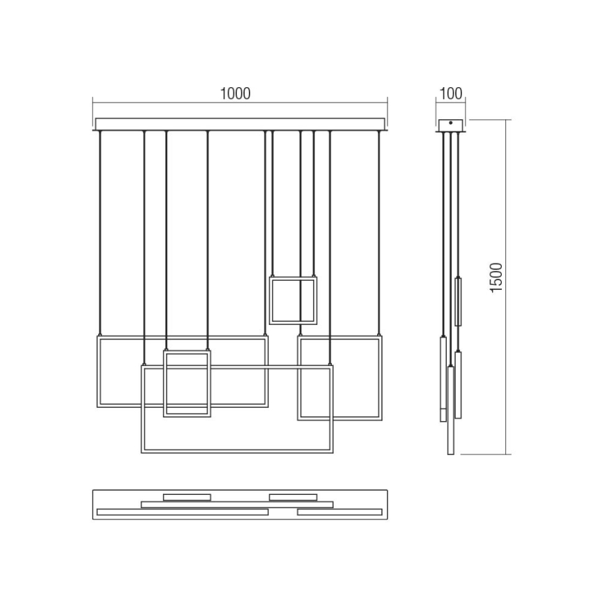 Redo 01-2318 - LED Stmívatelný lustr na lanku PLANA LED/80W/230V černá