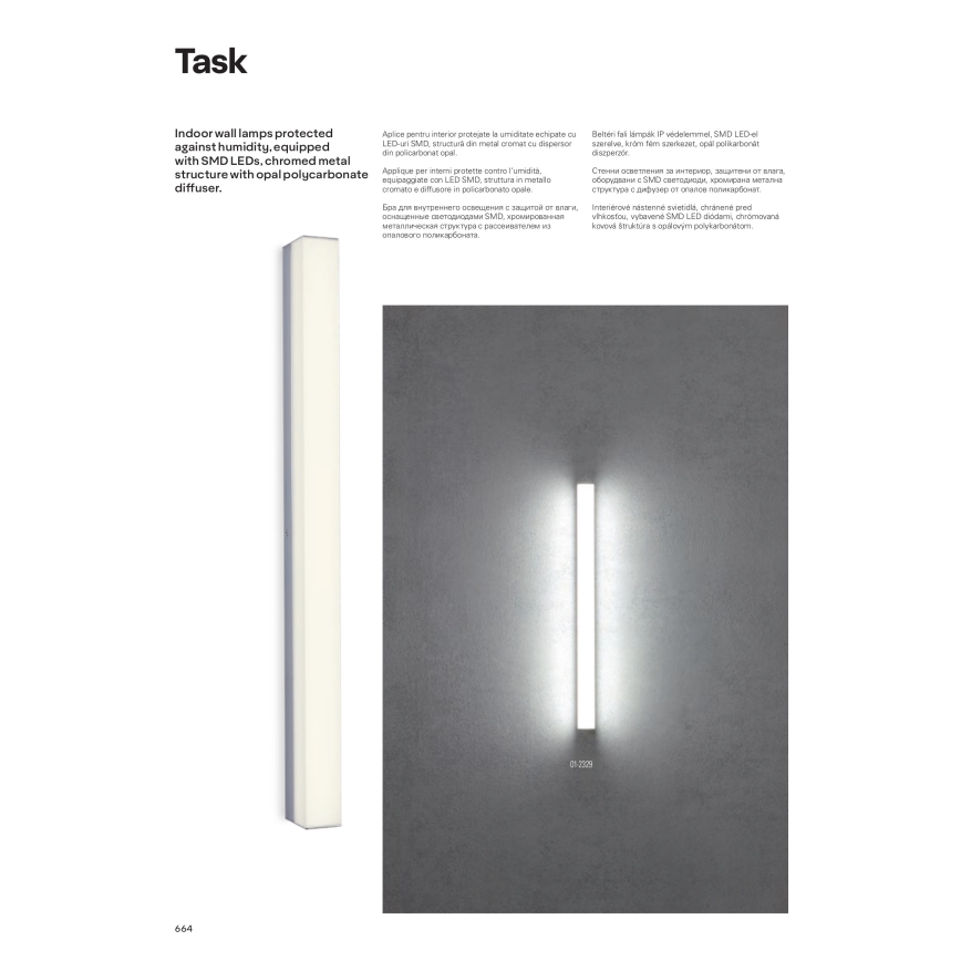 Redo 01-2330 - LED Koupelnové osvětlená zrcadla TASK LED/18W/230V 90 cm CRI 90 IP44 lesklý chrom
