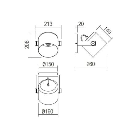 Redo 01-2399 - Nástěnné bodové svítidlo POOH 1xE27/42W/230V buk