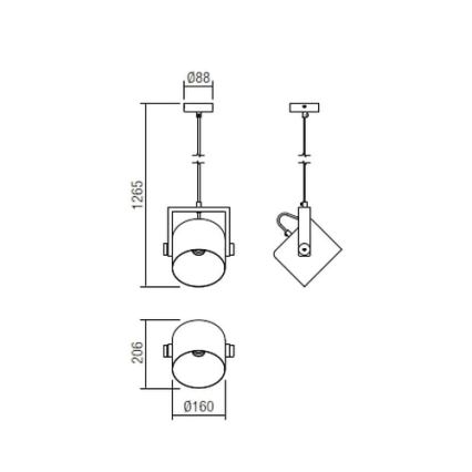 Redo 01-2402 - Lustr na lanku POOH 1xE27/42W/230V buk