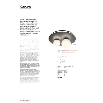 Redo 01-2466 - LED Stropní svítidlo CORUM LED/48W/230V 3000K pr. 49 cm CRI 90 černá