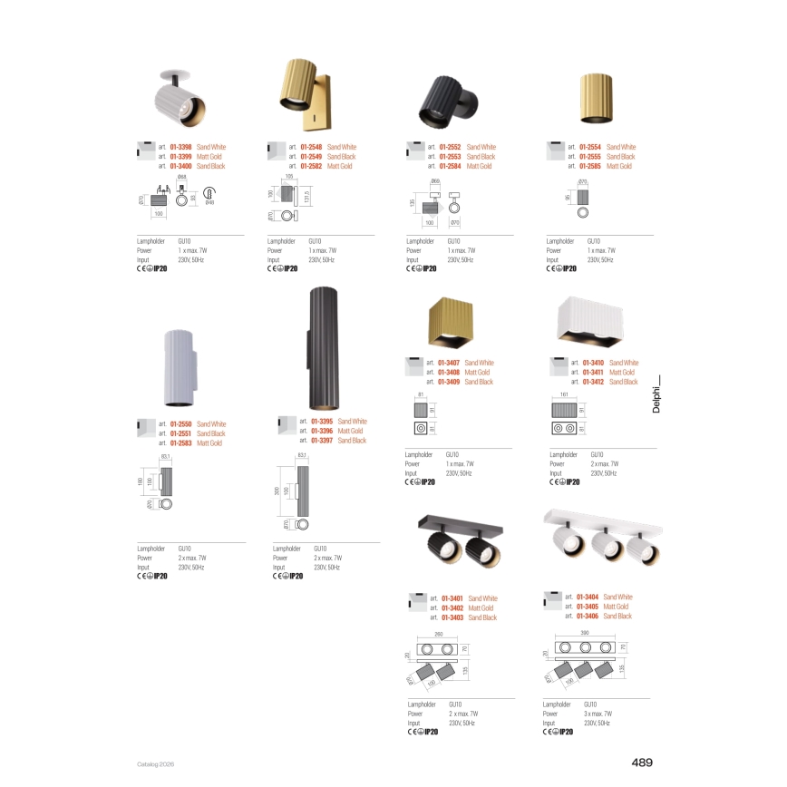 Redo 01-2554 - Bodové svítidlo DELPHI 1xGU10/7W/230V pr. 7 cm bílá