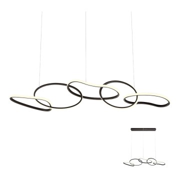 Redo 01-2599 - LED Stmívatelný lustr na lanku BIAS LED/108,6W/230V 3000K CRI 90 černá