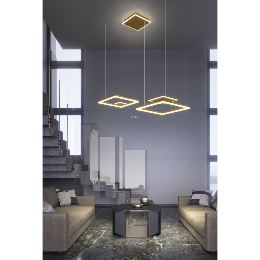 Redo 01-2615 - LED Stmívatelný lustr na lanku SIGUA LED/137W/230V CRI 90 zlatá