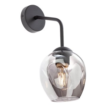 Redo 01-2618 - Nástěnná lampa PIERCE 1xE27/42W/230V černá/kouřová