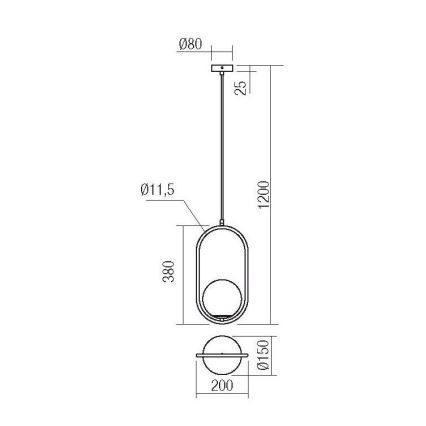 Redo 01-2624 - Lustr na lanku NIVA 1xE14/28W/230V