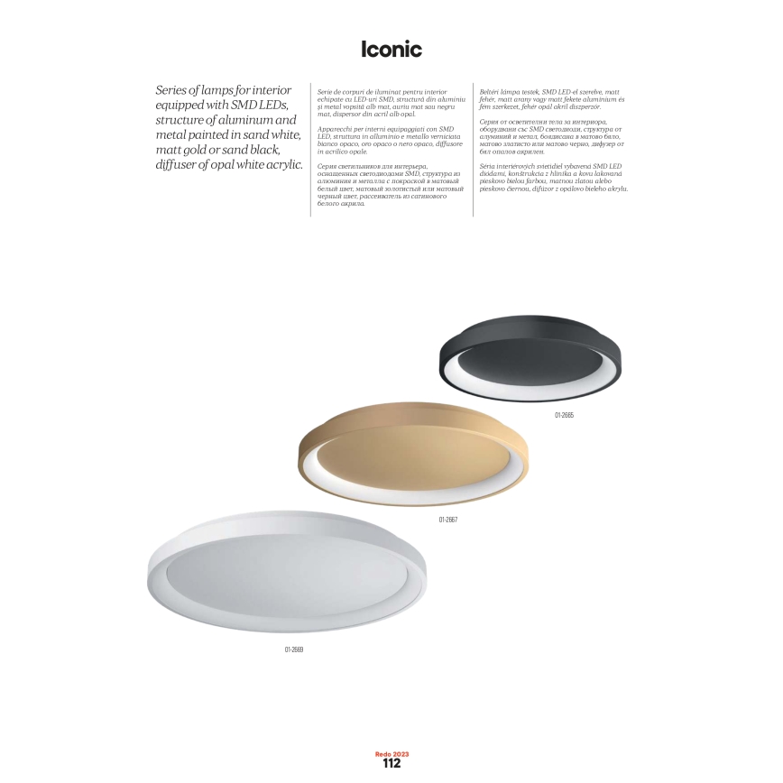 Redo 01-2675 - LED Stmívatelný lustr na lanku ICONIC LED/60W/230V pr. 78 cm bílá