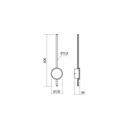 Redo 01-2700 - LED Nástěnné svítidlo DIAZ LED/18W/230V CRI 90 zlatá