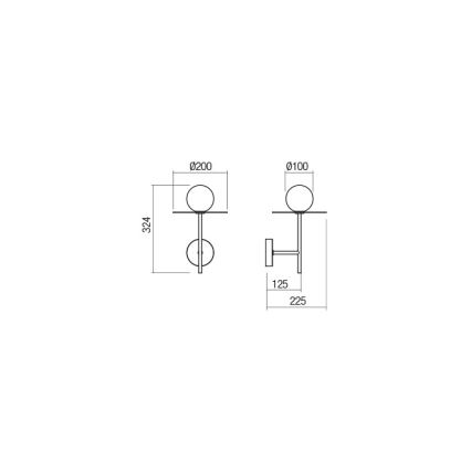Redo 01-2726 - Nástěnná lampa PLATO 1xG9/10W/230V černá