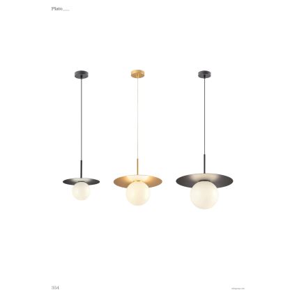 Redo 01-2728 - Lustr na lanku PLATO 1xG9/10W/230V pr. 20 cm černá