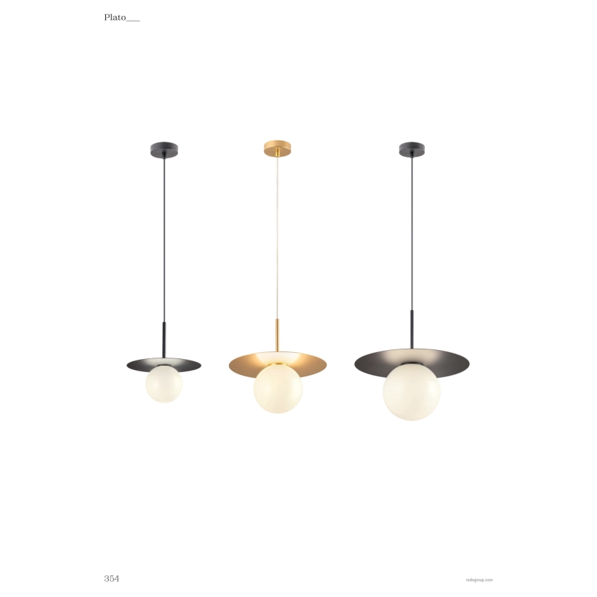 Redo 01-2728 - Lustr na lanku PLATO 1xG9/10W/230V pr. 20 cm černá