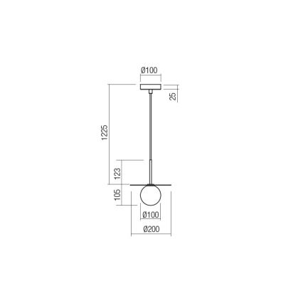 Redo 01-2728 - Lustr na lanku PLATO 1xG9/10W/230V pr. 20 cm černá