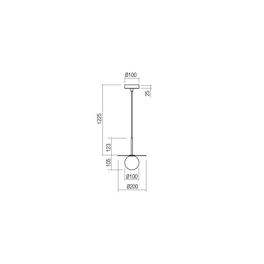 Redo 01-2728 - Lustr na lanku PLATO 1xG9/10W/230V pr. 20 cm černá