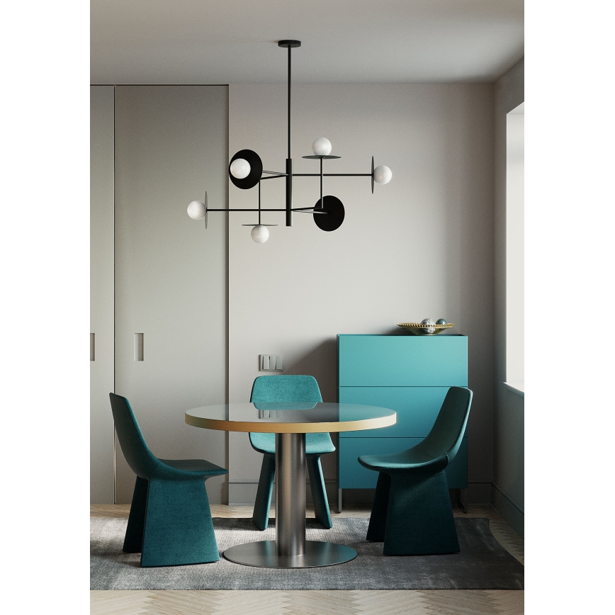 Redo 01-2734 - Lustr na tyči PLATO 6xG9/10W/230V černá